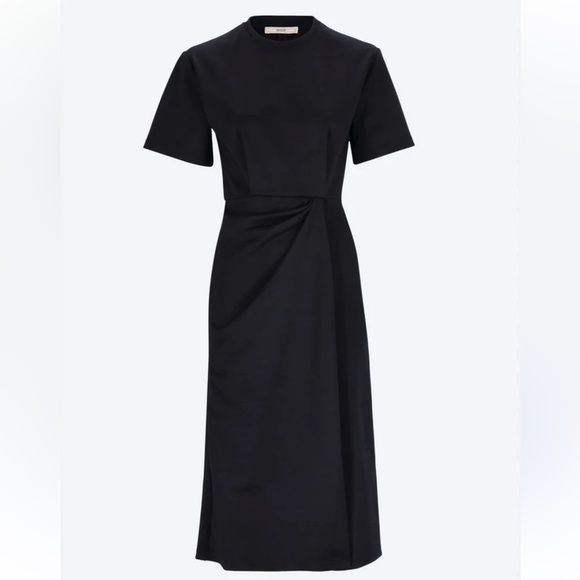 New! Sessun Brera Black Twist Short Sleeve Midi Dress 🖤 Small - Picture 3 of 6